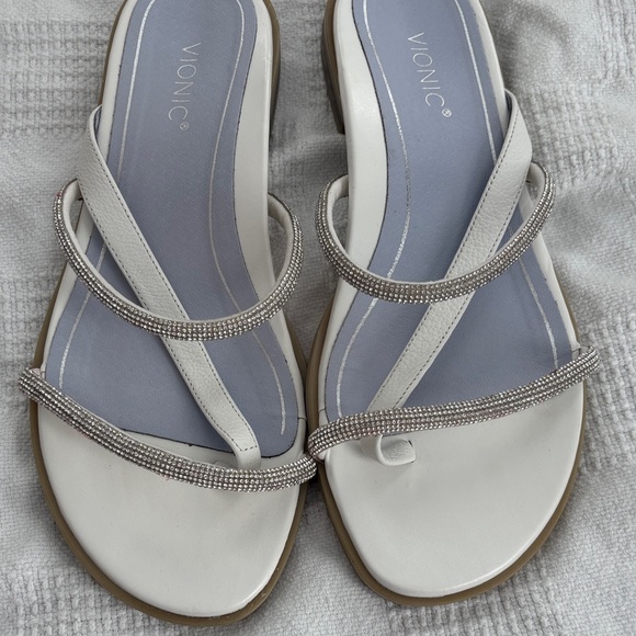 Vionic Women's White and Silver Sandals - Picture 2 of 2